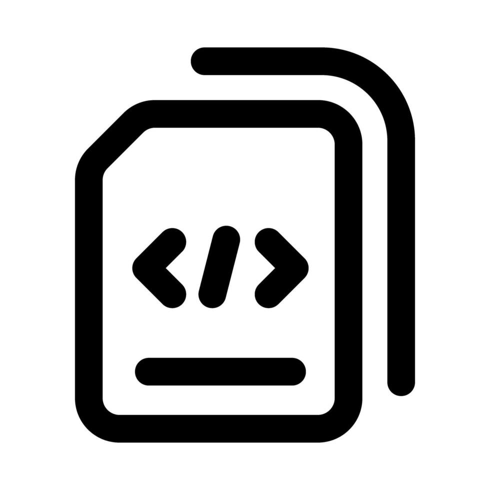 Coding File Professional Line Icon. Modern illustration representing code documents, software development, and digital programming tasks. vector
