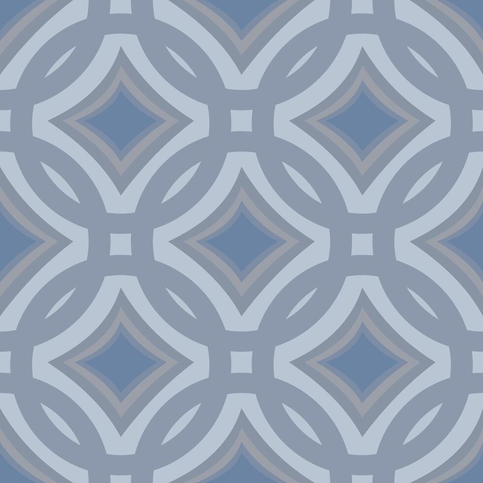 Interlocking geometric design featuring circular and diamond shapes. vector