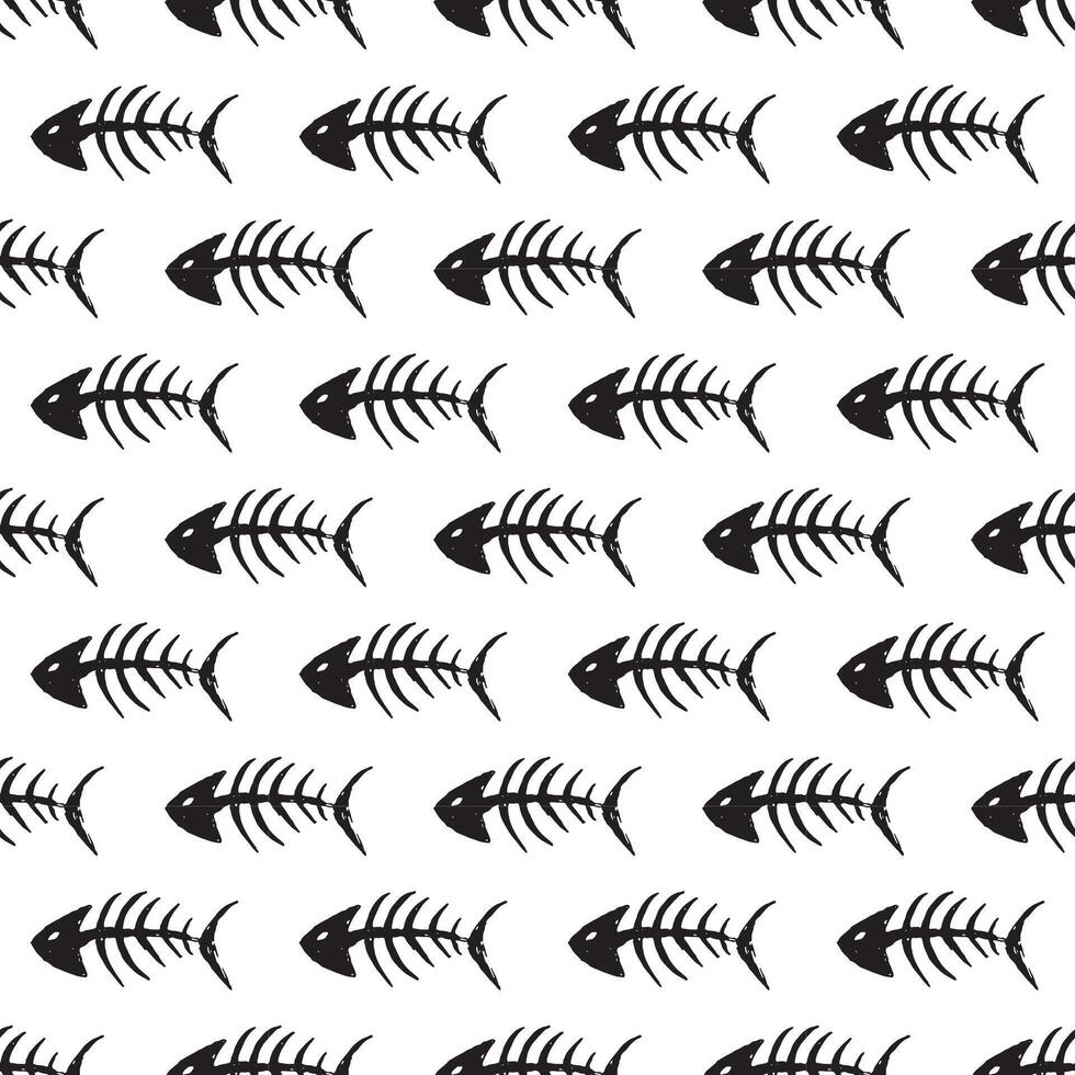 Fish skeleton seamless web design pattern vector