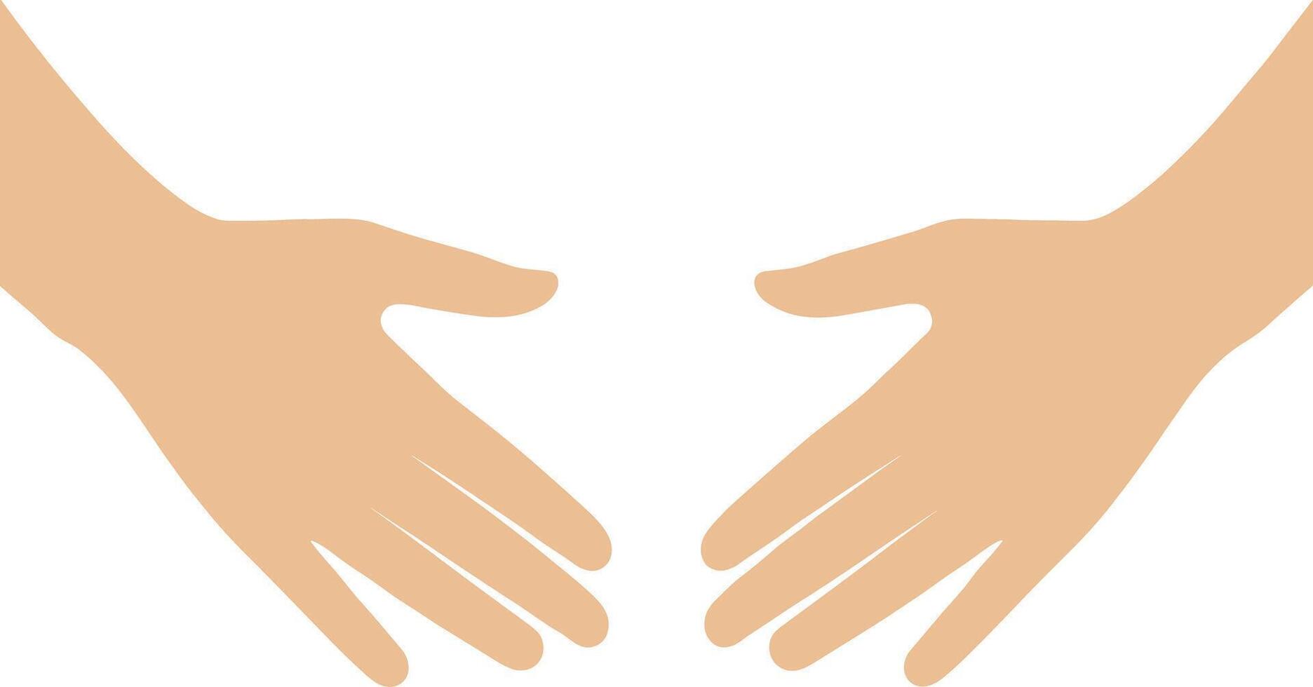 Simple Flat Open Hand Gesture Palm Presentation Graphic Element vector