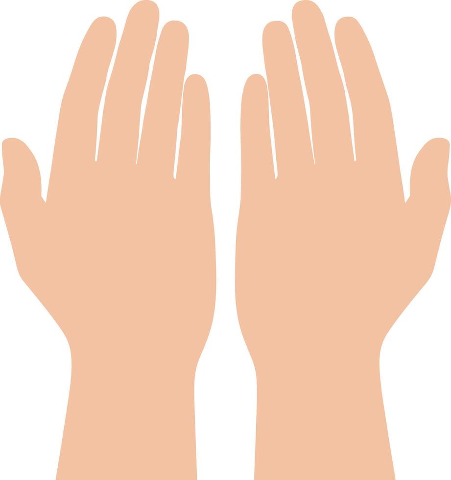 Simple Flat Isolated Open Pair of Hands Showing Gesture Illustration vector