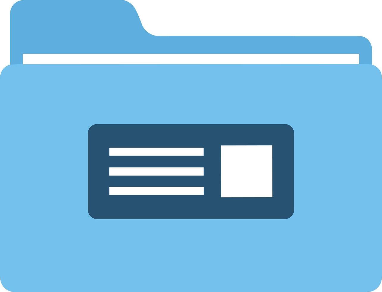 Flat Design Minimalist Style Blue Folder Icon for Document Management System vector