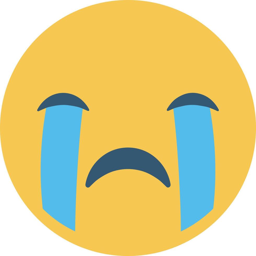 Flat Illustration Crying Face Character Expression Icon Design Element vector