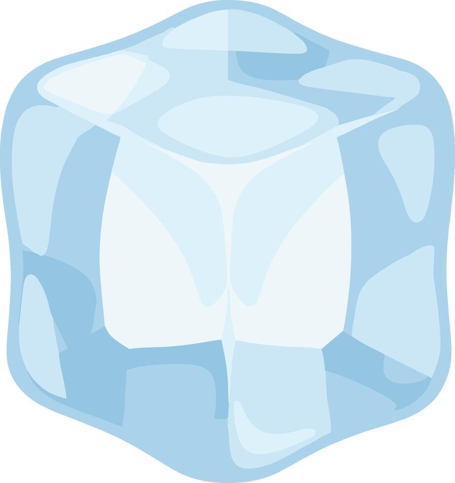 Simple Flat Illustration of Ice Cube for Refreshment Beverage Element vector