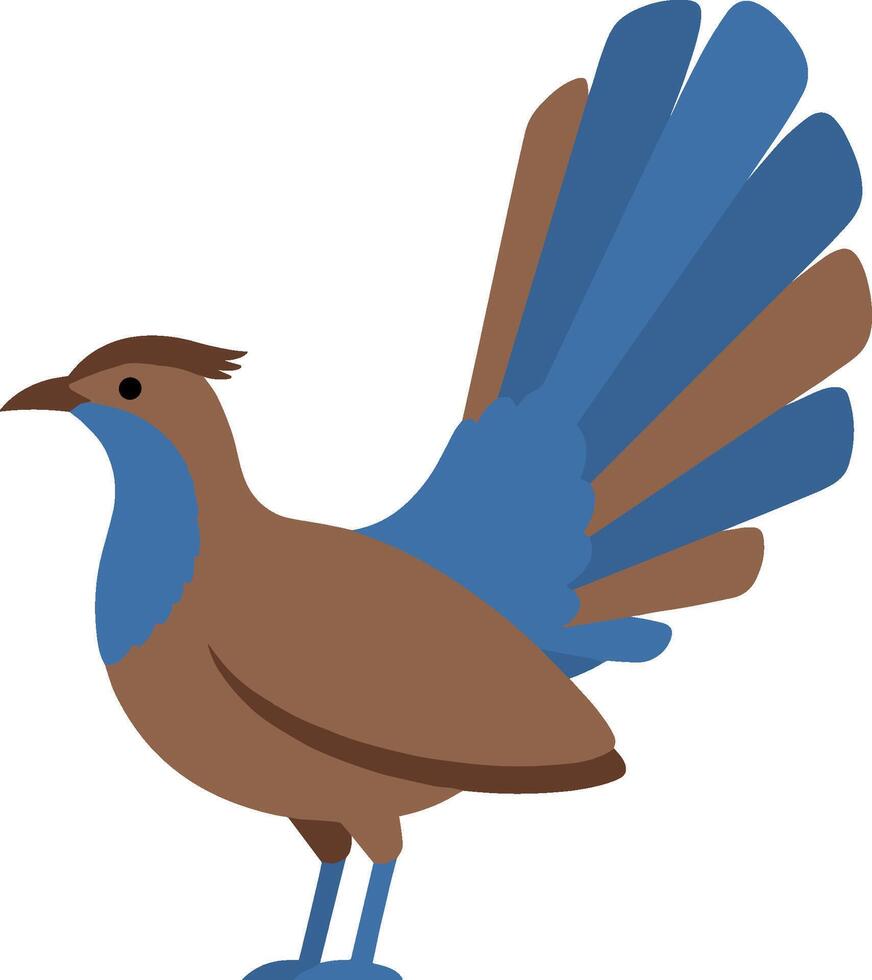 Simple Flat Style Greater Roadrunner Isolated Minimalist Graphic Element vector