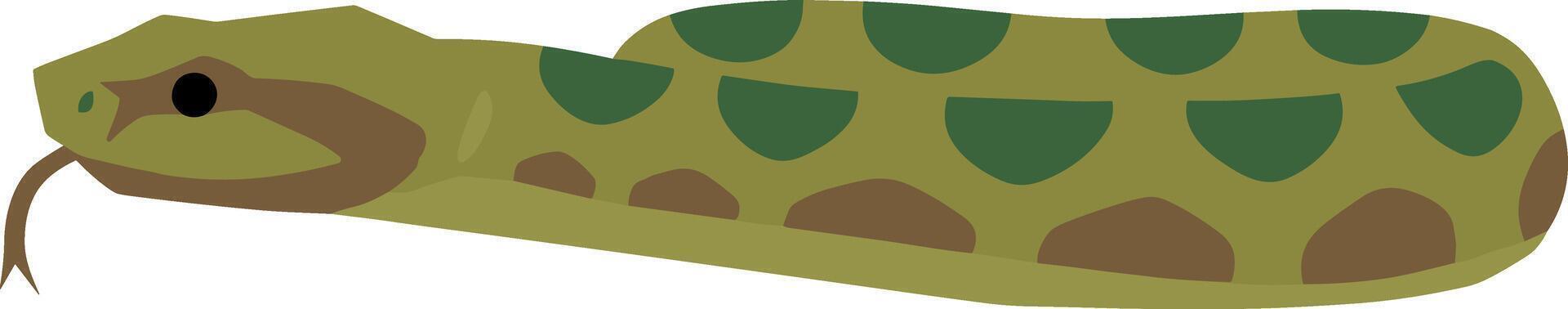 Simple Flat Illustration of Viper Snake with Camouflage Pattern and Pointed Tongue vector