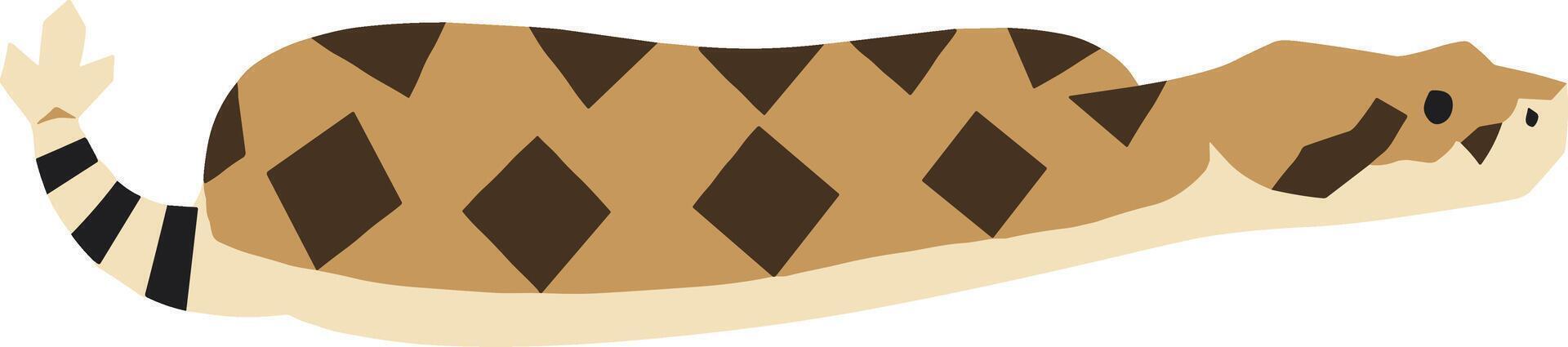 Simple Flat Style Rattlesnake with Diamond Pattern Illustration Graphic Asset vector
