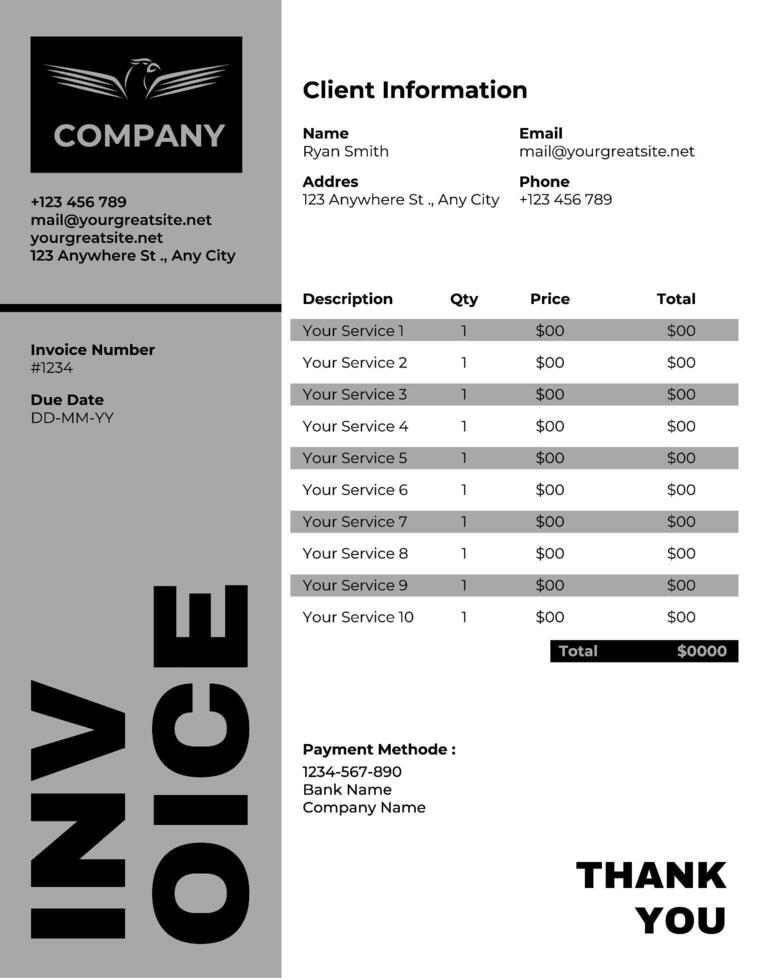 Monochrom Invoice template