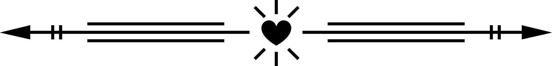 Heart symbol glowing with connecting horizontal line vector