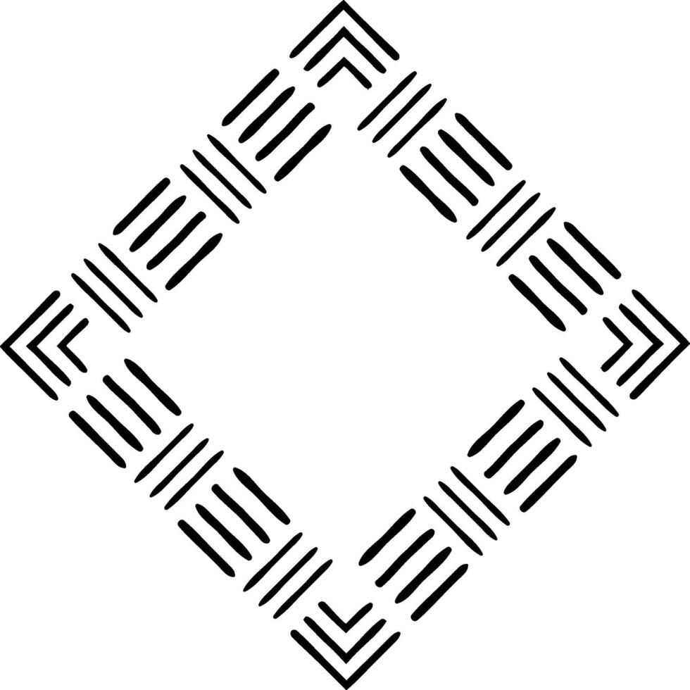 Abstract geometric diamond frame border pattern vector