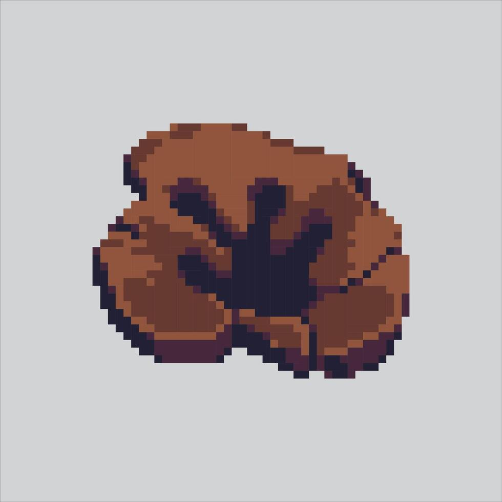 Pixel art Dino Footprint Fossil Cast icon Illustration for game design vector