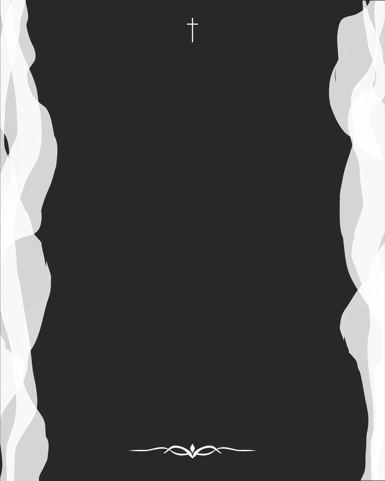 A deep charcoal background with soft fading edges and a simple empty frame in the center, creating a quiet memorial mood. vector