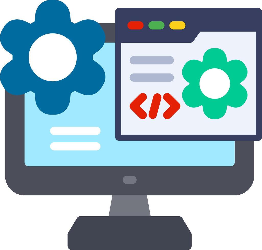 Web Development Monotone Sketch Design vector