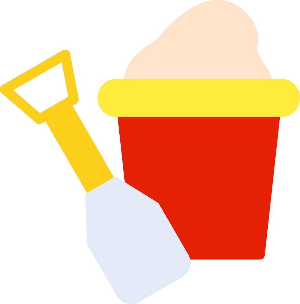 Sand Bucket Color Block Badge vector