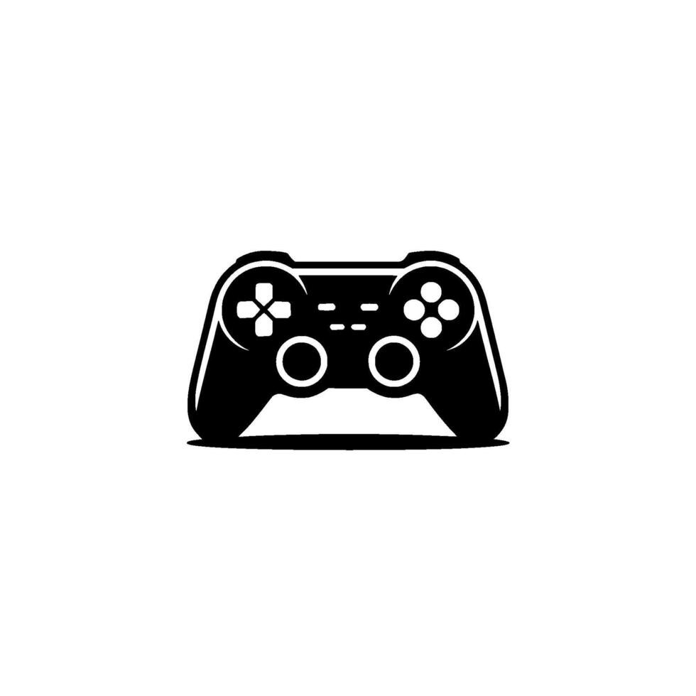 A classic silhouette of a modern game controller with directional buttons and analog sticks isolated vector