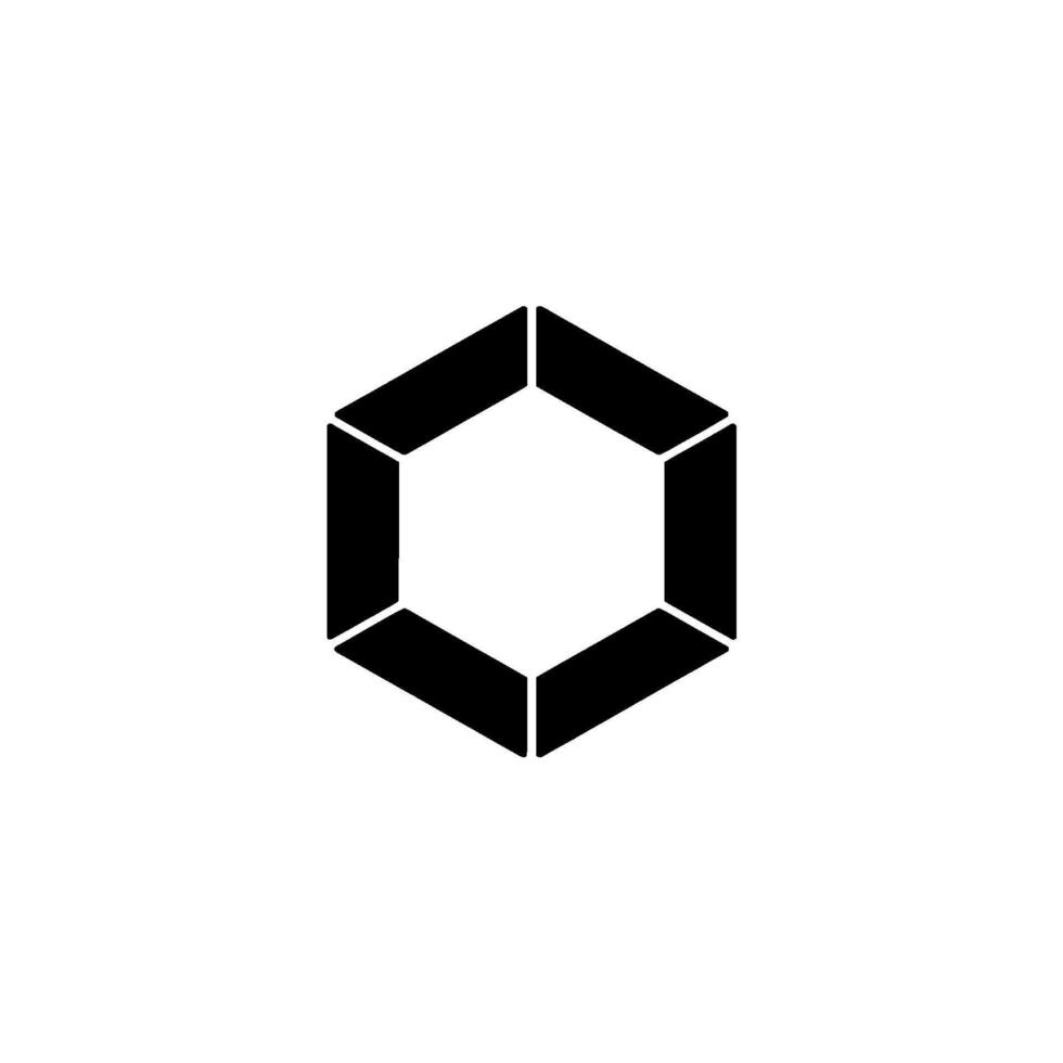 un rígido resumen geométrico hexágono forma compuesto de Siete separar angular segmentos vector
