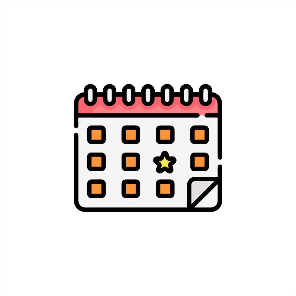 Calendar Icon with Star Schedule Date Appointment Event vector