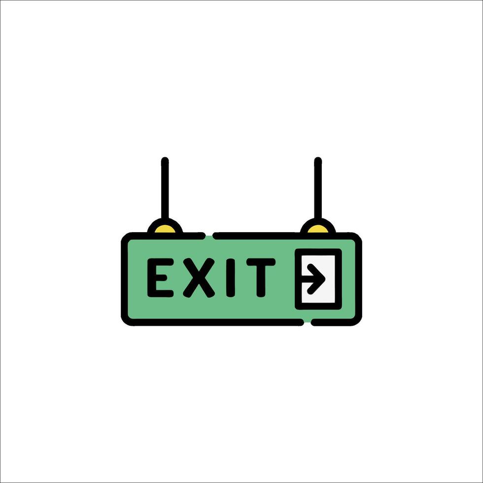 Exit Sign Icon Emergency Exit Safety Symbol, escape vector