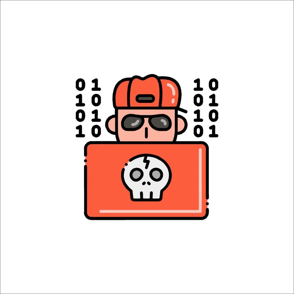 hacker icono ciber seguridad datos incumplimiento computadora delito, Internet seguridad vector