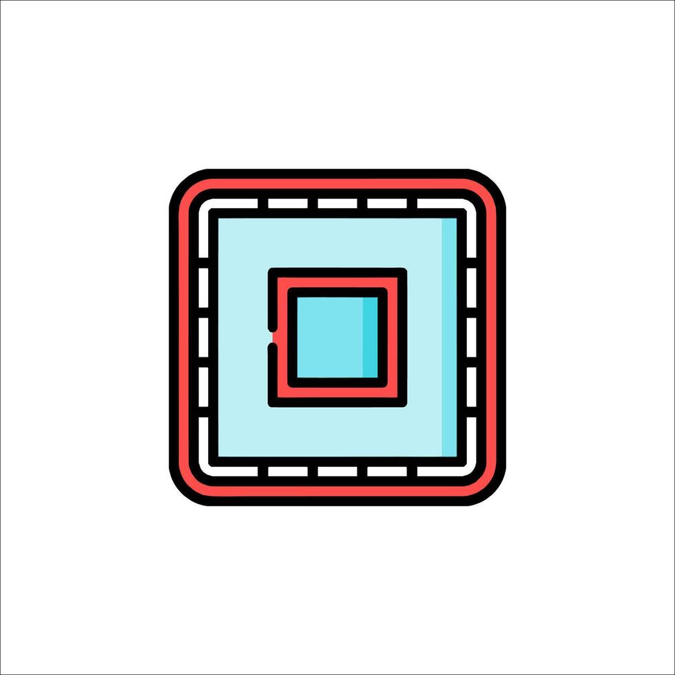 CPU Chip Icon Microprocessor Computer Technology Concept vector