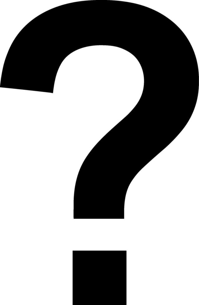 Simple Bold Question Mark Shape Symbol Graphic Illustration Element vector