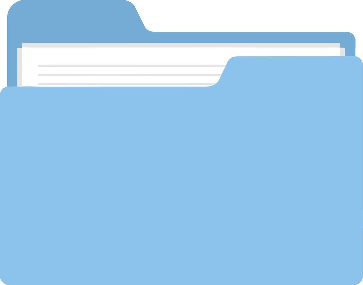 Flat Simple Style Blue Document Folder with Paper Sheet Illustration vector