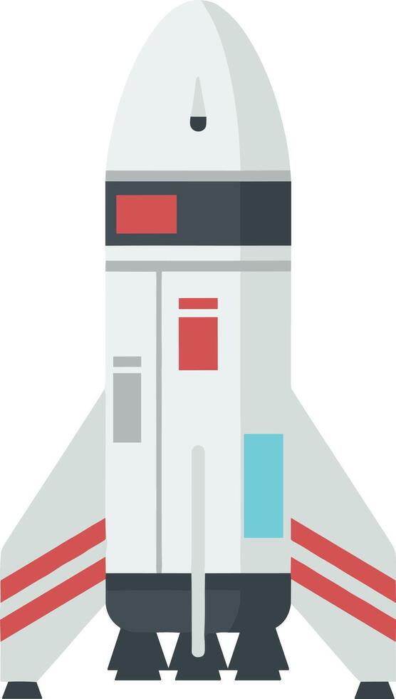 Flat Design Space Exploration Rocket Launch Vehicle Spacecraft Icon vector