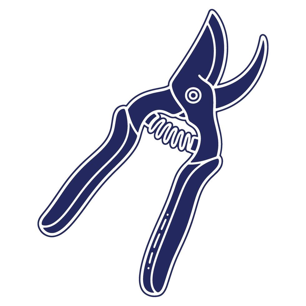 Elegant Outline of Garden Pruning Shears with Spring Mechanism for Horticultural Tasks and Garden Maintenance vector