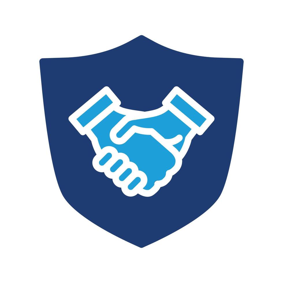 Handshake and shield colored icon design good for web or mobile app vector