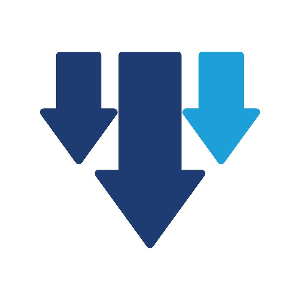 down arrow decrease symbol colored icon design good for web or mobile app vector