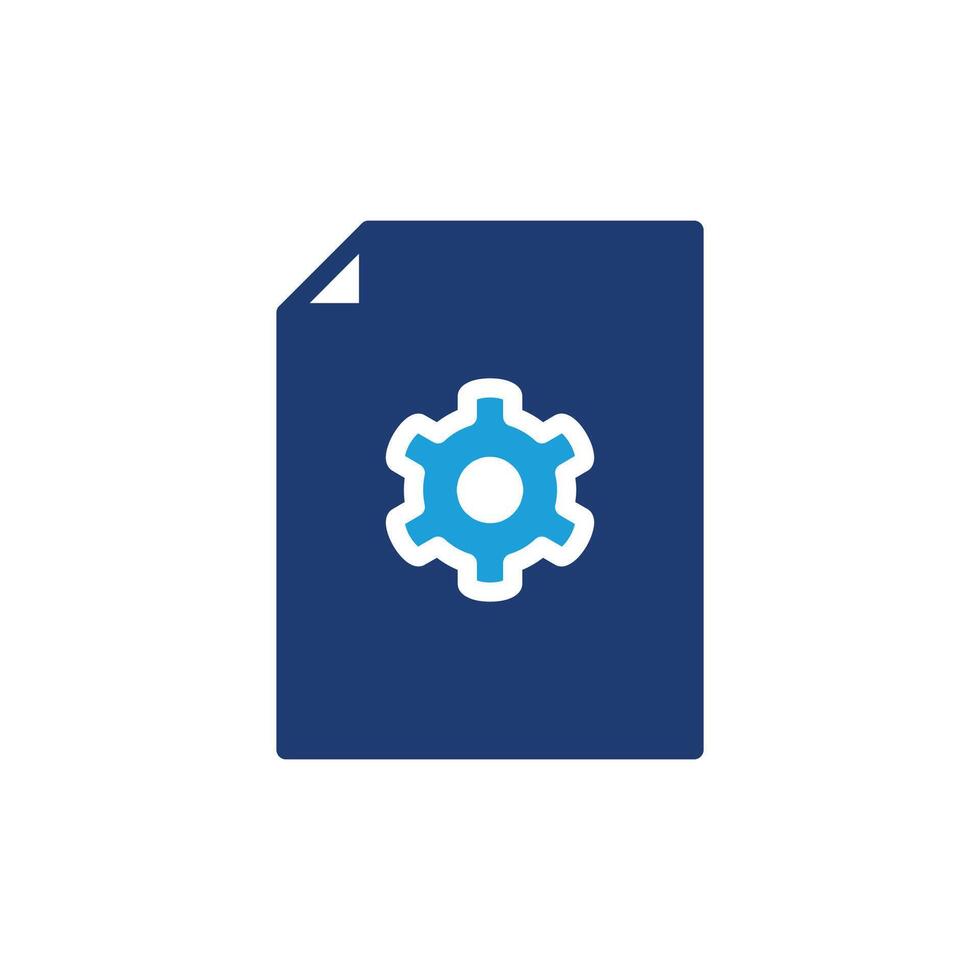 document and gear inside colored icon design good for web or mobile app vector