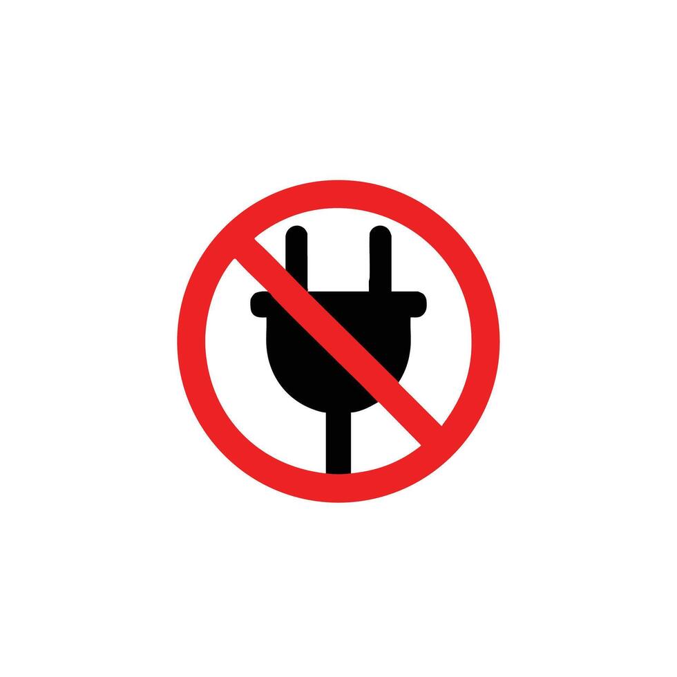 Unplugged symbol indicating no power or disconnection vector