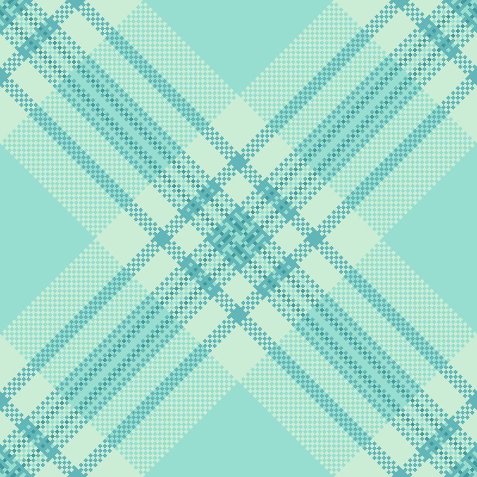 Subtle plaid pattern in soft teal. Pixelated, retro feel. Versatile for backgrounds, textiles, or abstract design projects. Adds a touch of understated elegance. vector