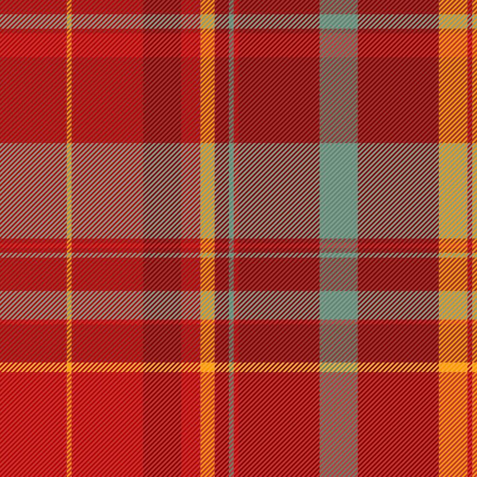 Ragged check background fabric, customer pattern plaid . Weave seamless textile tartan texture in red and maroon colors. vector