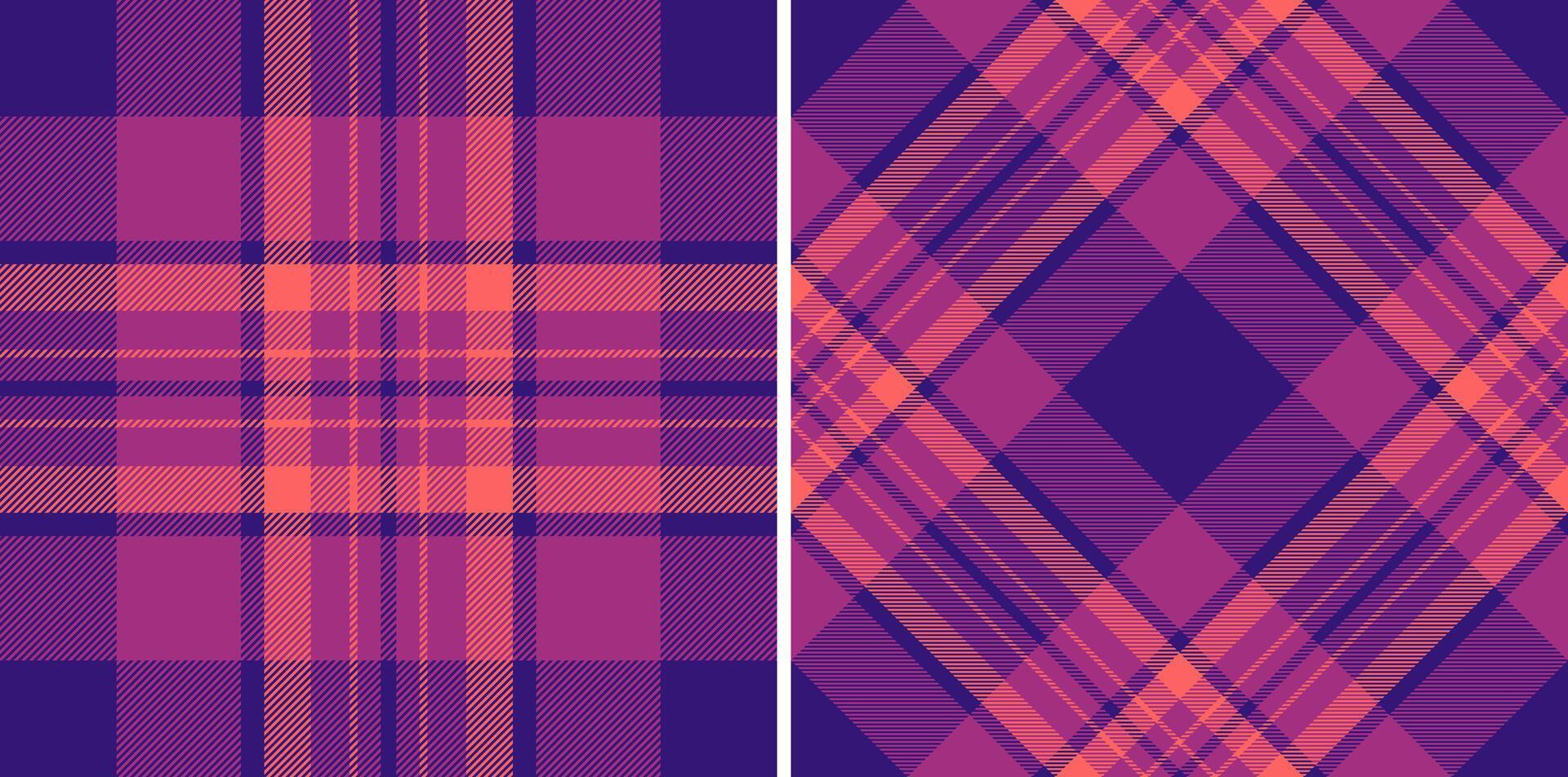 Tartan background check of fabric plaid with a textile texture seamless pattern. Set in neon colors. Classic wool coats. vector