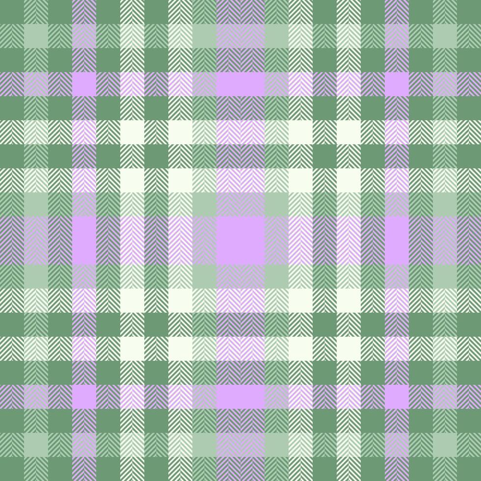 Stylish plaid pattern in serene greens and lavender. Perfect for backgrounds, textiles, fashion design, or branding. A calming and versatile design element. vector