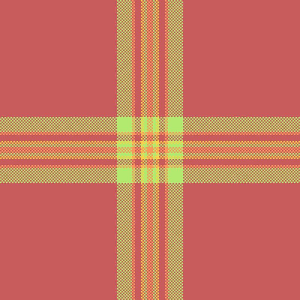 Detailed pixelated tartan pattern. Textile design with intersecting lines on a solid background. Use for backgrounds, textures, or retro design elements. vector