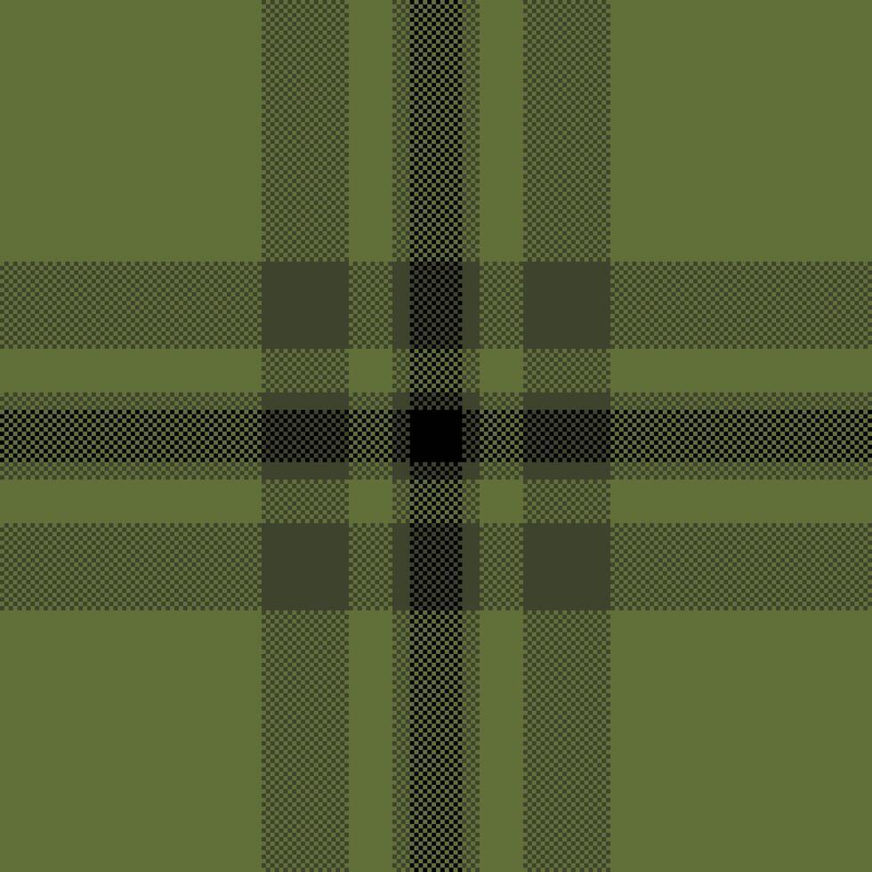 Classic tartan plaid pattern in muted green and black tones. Timeless textile design, perfect for backgrounds, textures, and apparel design projects. Versatile for various creative applications. vector