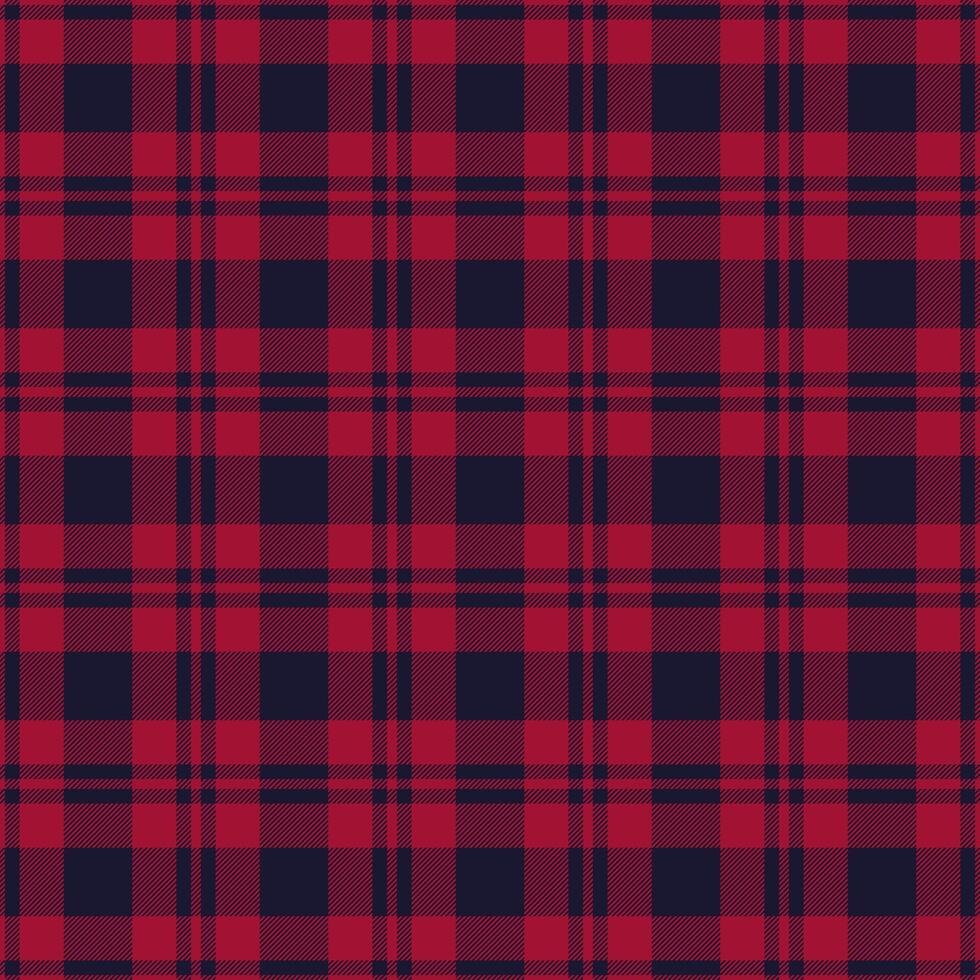 Classic red and navy plaid pattern. Versatile for backgrounds, textiles, and design. Evokes tradition, warmth, and style. Perfect for autumn and winter themes. vector