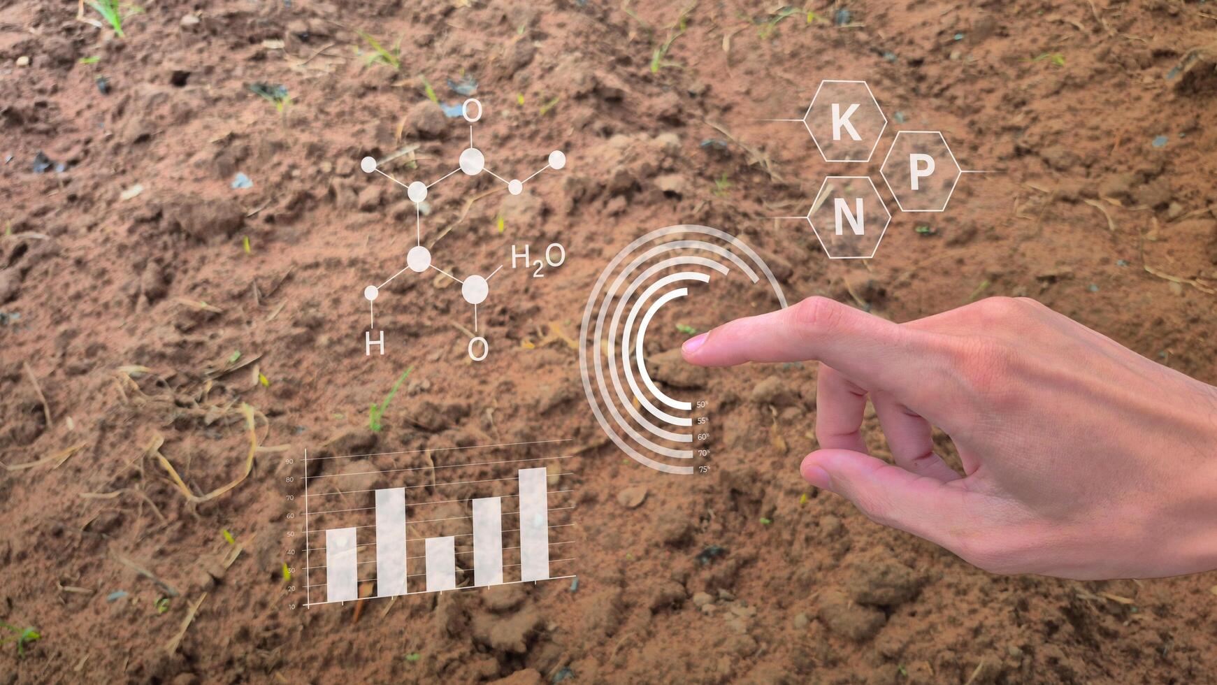 Digital Soil Analysis Interface with Nutrient Visualization and Touch Interaction photo