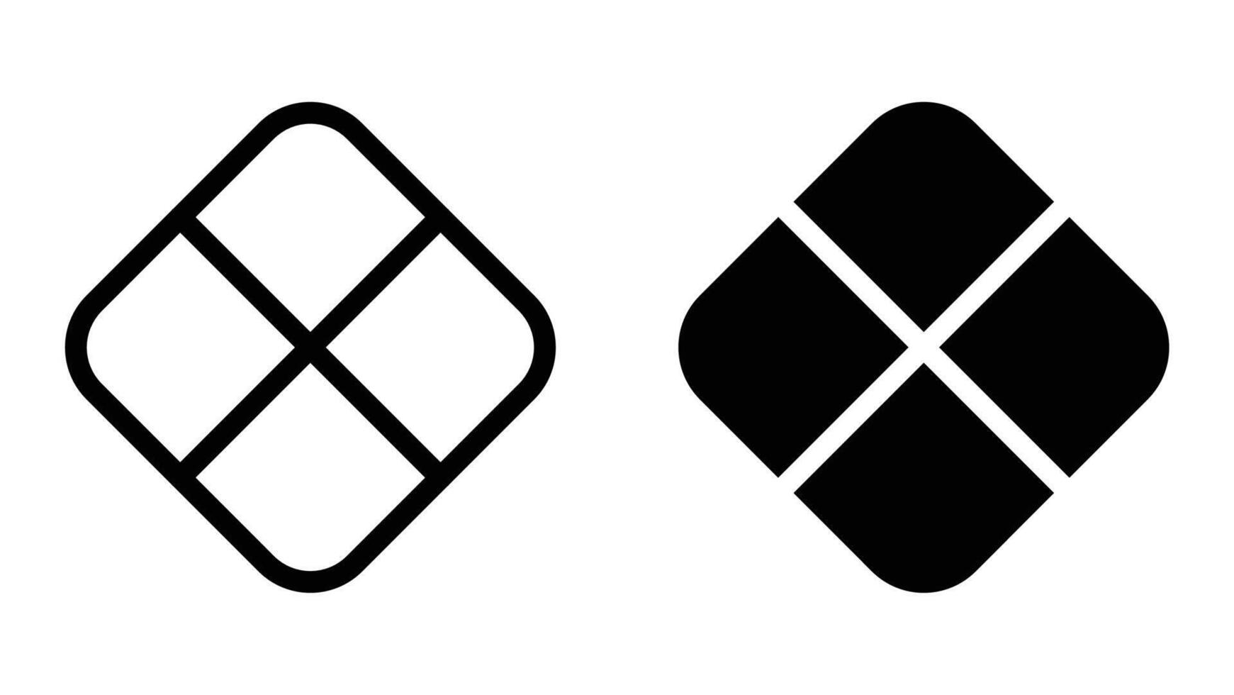 Simple Geometric Shapes of Square Frames with Four Sections Design vector