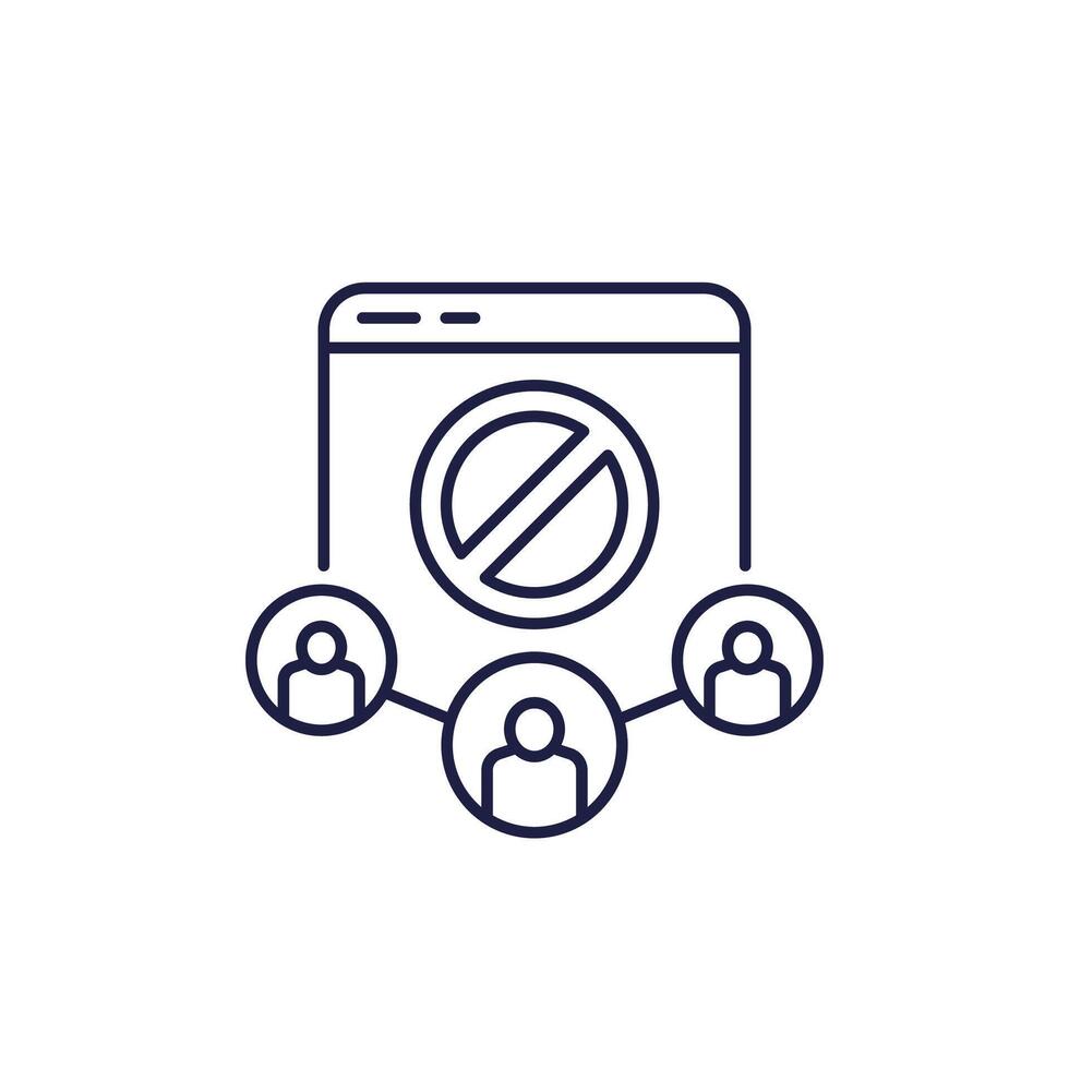 blocked users icon in line design vector