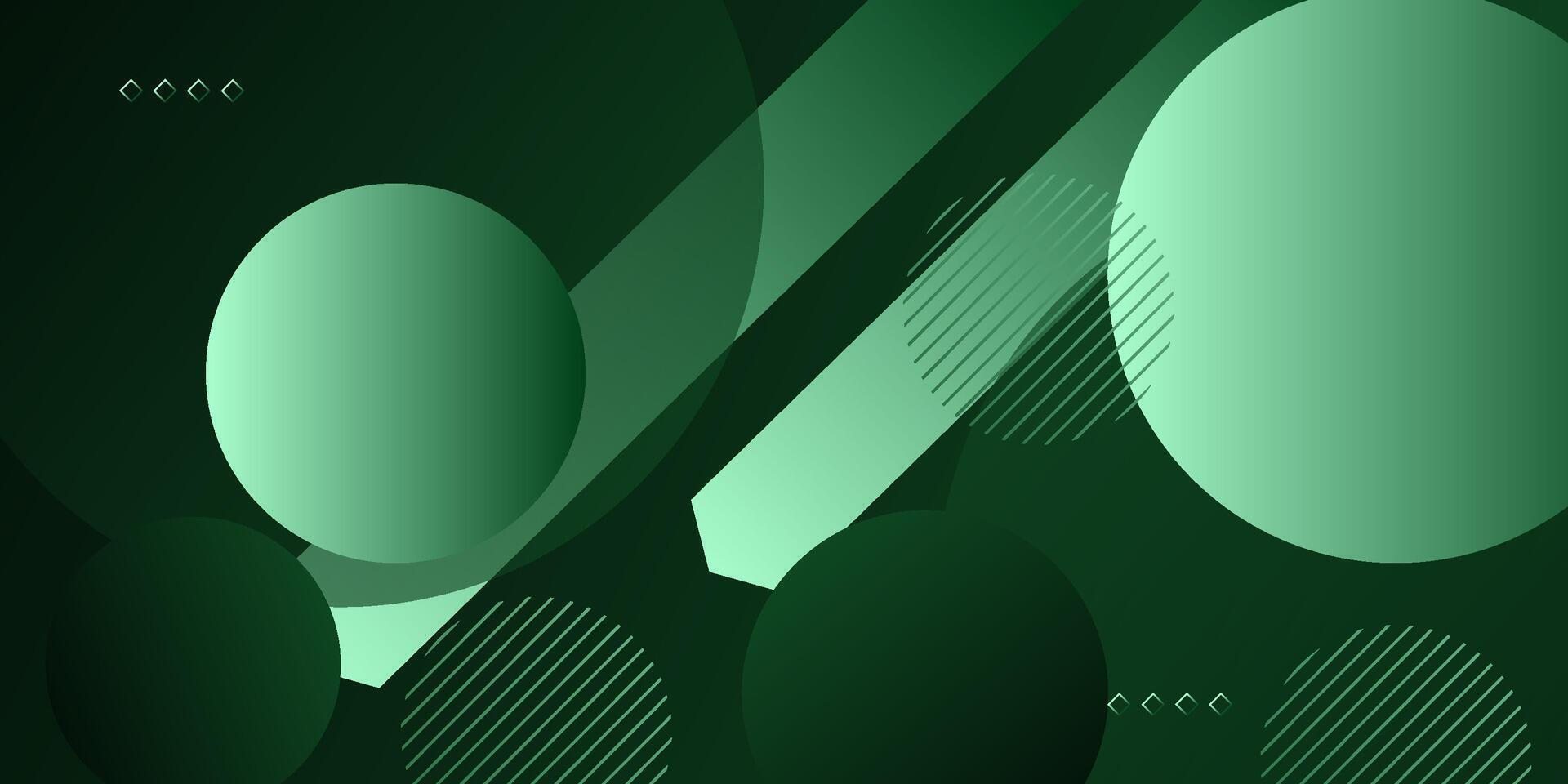 Abstract green overlapping arrows and circles background pattern. Simple and trendy banner background concept. EPS10 . vector