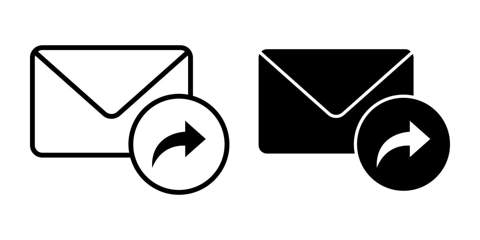 Email Share Black Icon Bundle for Message Distribution and Content Sharing Tools vector