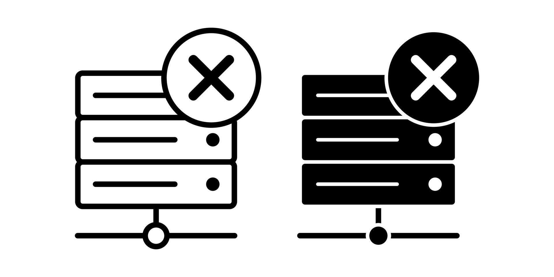 Server Delete Black Icon Bundle for Safe Data Removal and Digital System Cleanup Tasks vector