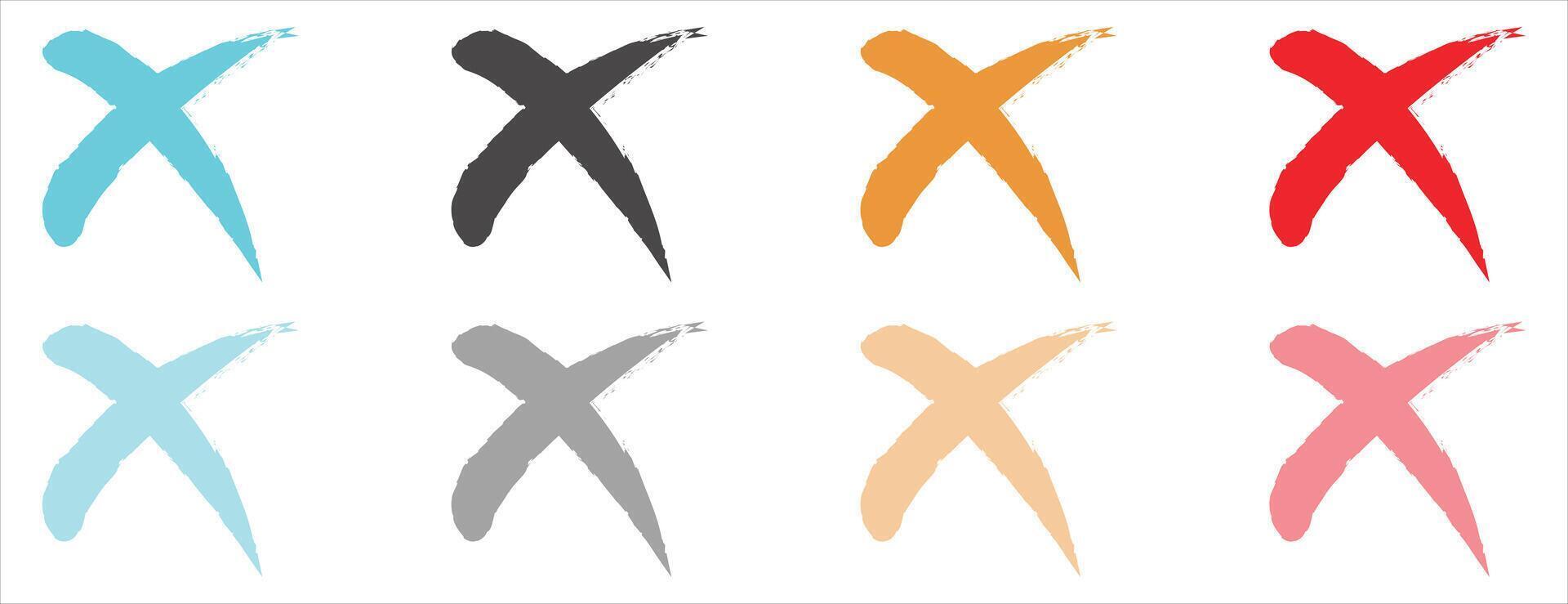 Brush Stroke X Mark Checkbox vector