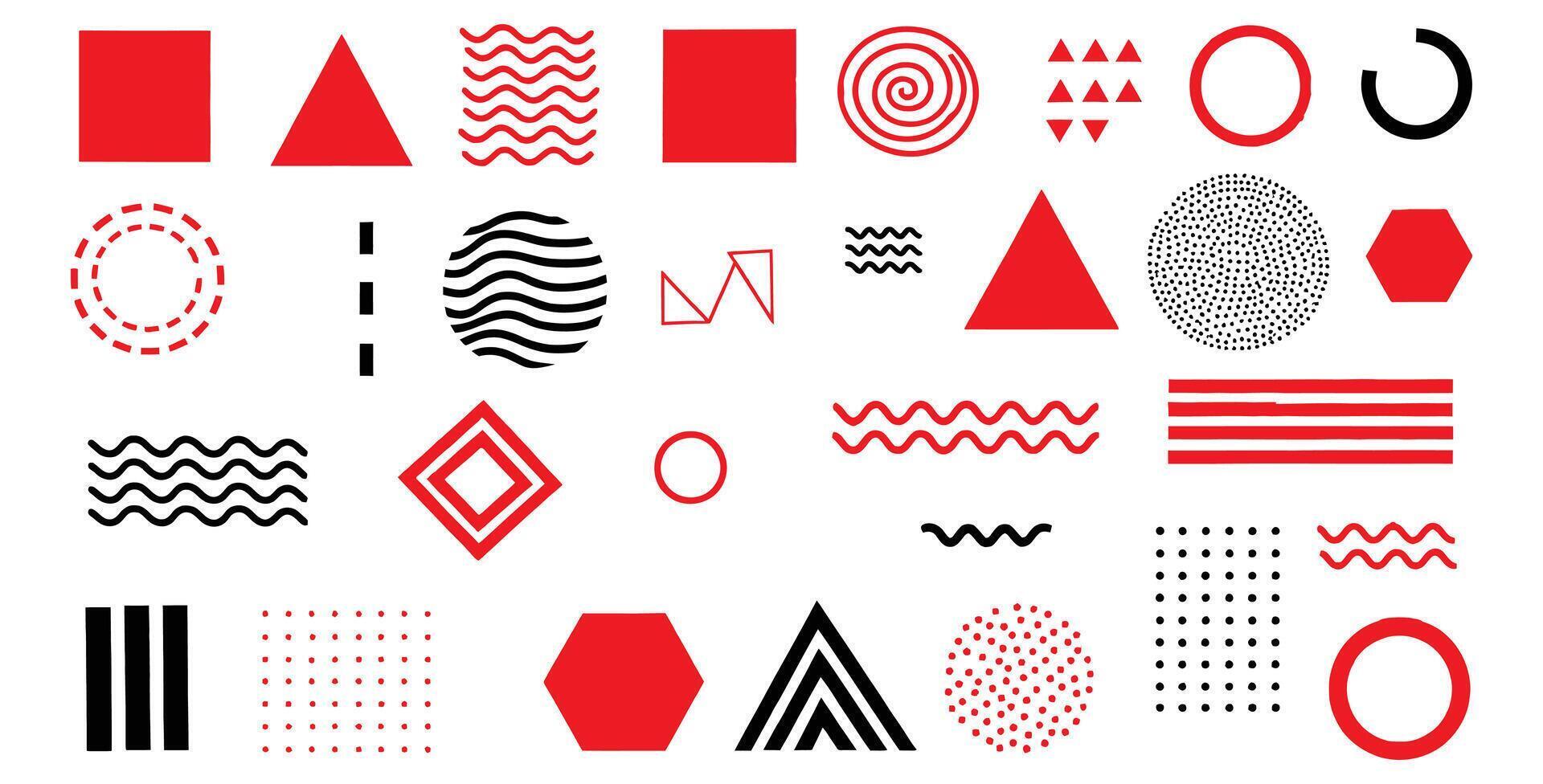 Dynamic abstract background with geometric shapes in vibrant red and black on white creates a modern minimalist style ideal for creative branding and design projects vector