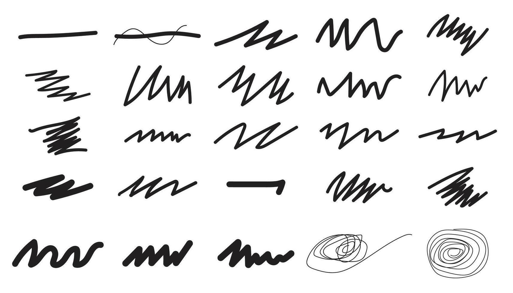Collection of hand drawn scribbles and abstract lines representing creative expression and artistic doodles vector