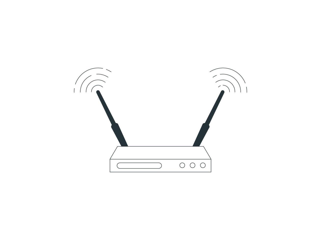 Wireless wifi router icon illustration isolated on white background, digital modem internet technology network silhouette device graphic design vector