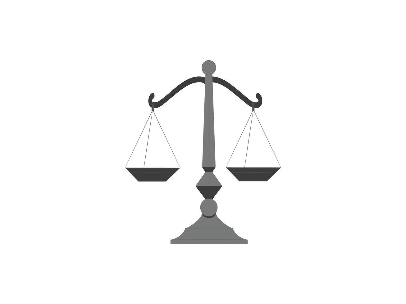 Scale of justice. empty scale isolated on white background. Bowls of scales in balance, an imbalance of scales vector